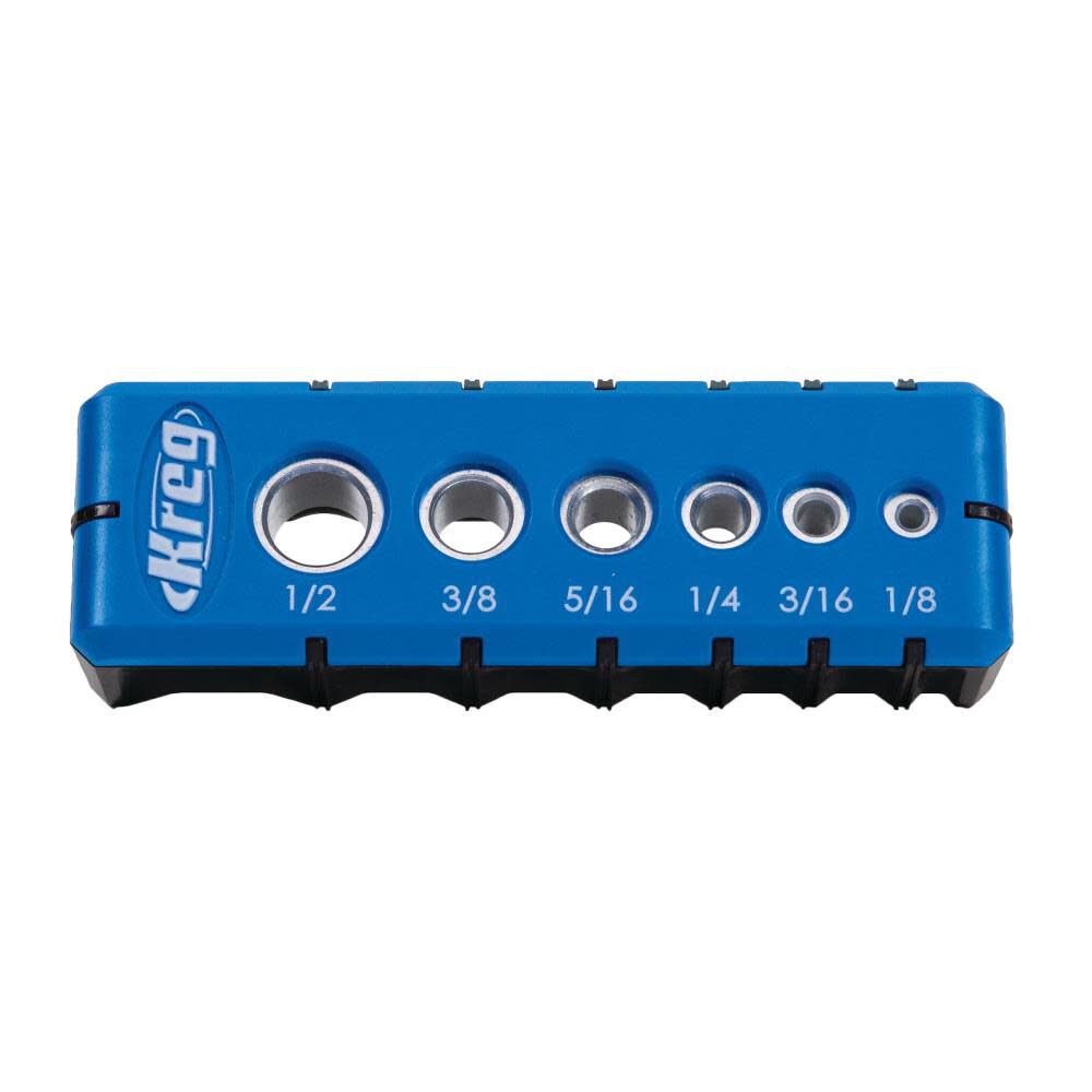 6-Piece Drill Guide Set with Hardened Steel Drill Guides and Built-in Hole Alignment Marks KDG-6000