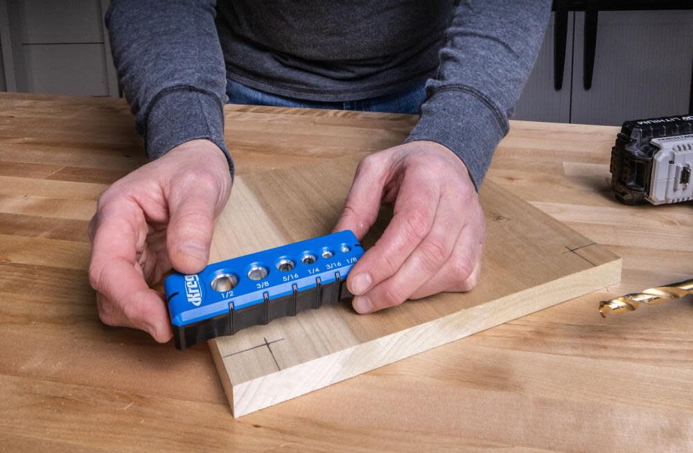 6-Piece Drill Guide Set with Hardened Steel Drill Guides and Built-in Hole Alignment Marks KDG-6000