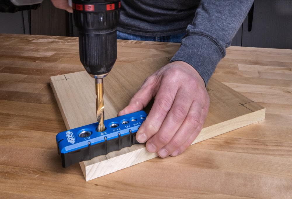 6-Piece Drill Guide Set with Hardened Steel Drill Guides and Built-in Hole Alignment Marks KDG-6000