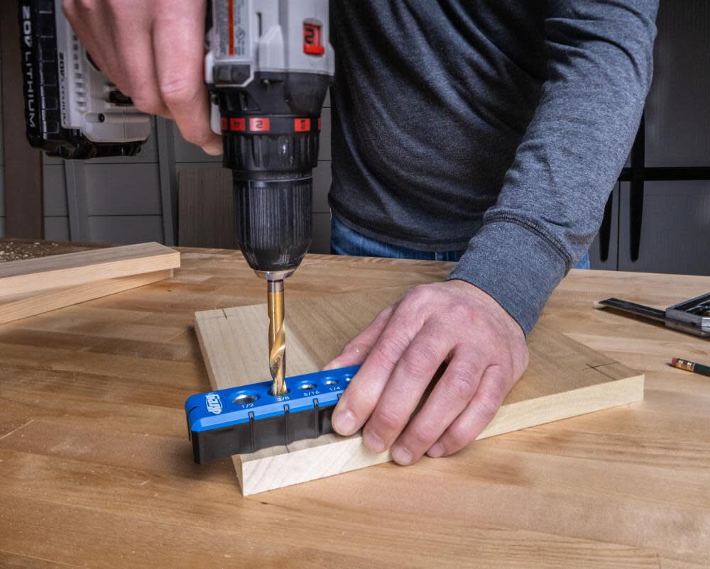 6-Piece Drill Guide Set with Hardened Steel Drill Guides and Built-in Hole Alignment Marks KDG-6000