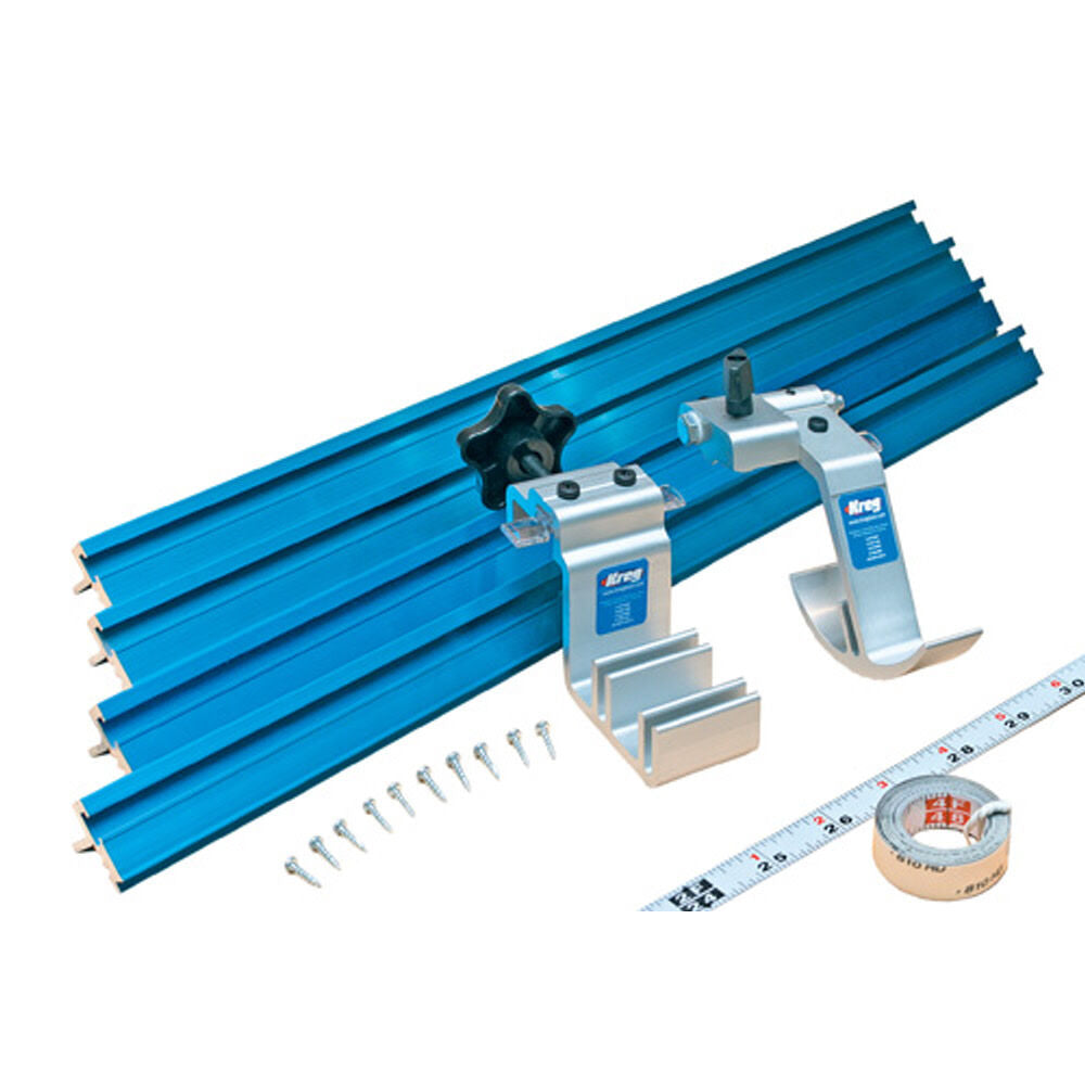 Precision Track and Stop System Kit - Turn Your Miter Saw into a Precise Cutting System - Adjustable Stops - Precision Lens Cursor KMS8000