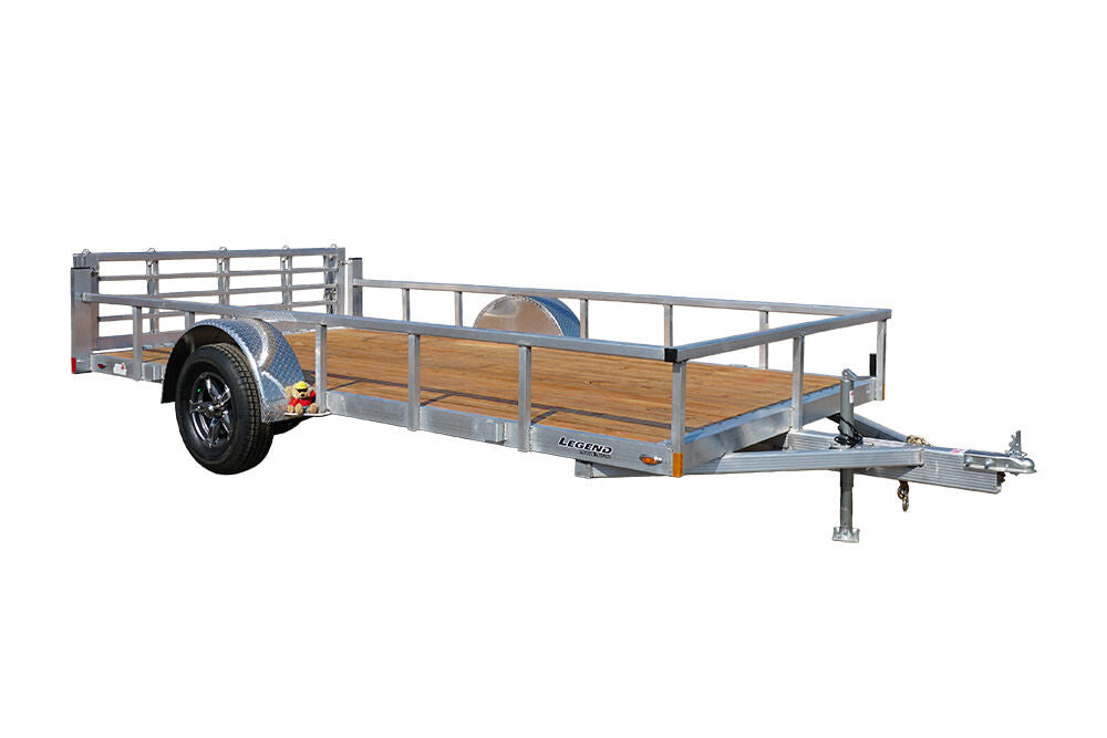 7'x14' Open Deluxe Aluminum Trailer with Bi-Fold Rear Gate 7X14ODSA30AB