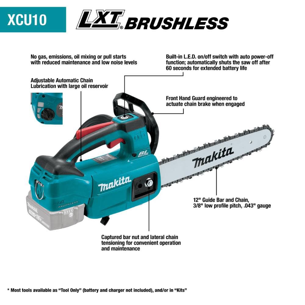 18V LXT 12in Top Handle Chain Saw Lithium Ion Brushless Cordless (Bare Tool) XCU10Z