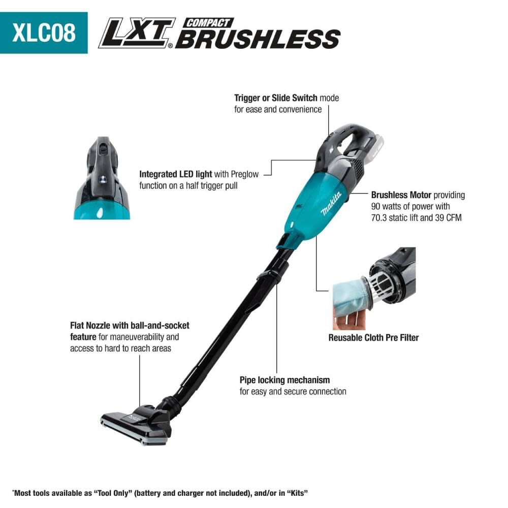 18V LXT Compact Brushless Cordless Vacuum (Bare Tool) XLC08ZB