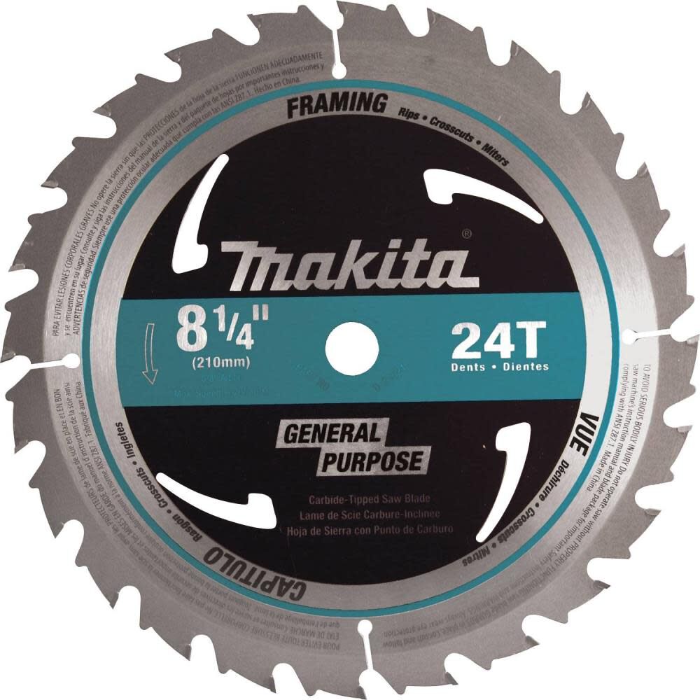 8-1/4 Inch 24T Carbide-Tipped Circular Saw Blade, Framing D-21521