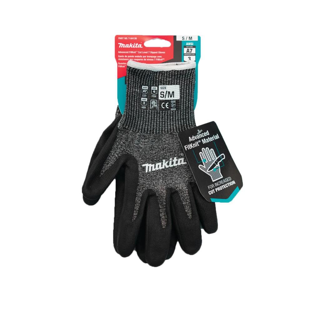 Advanced FitKnit Gloves Cut Level 7 Nitrile Coated Dipped S/M T-04139