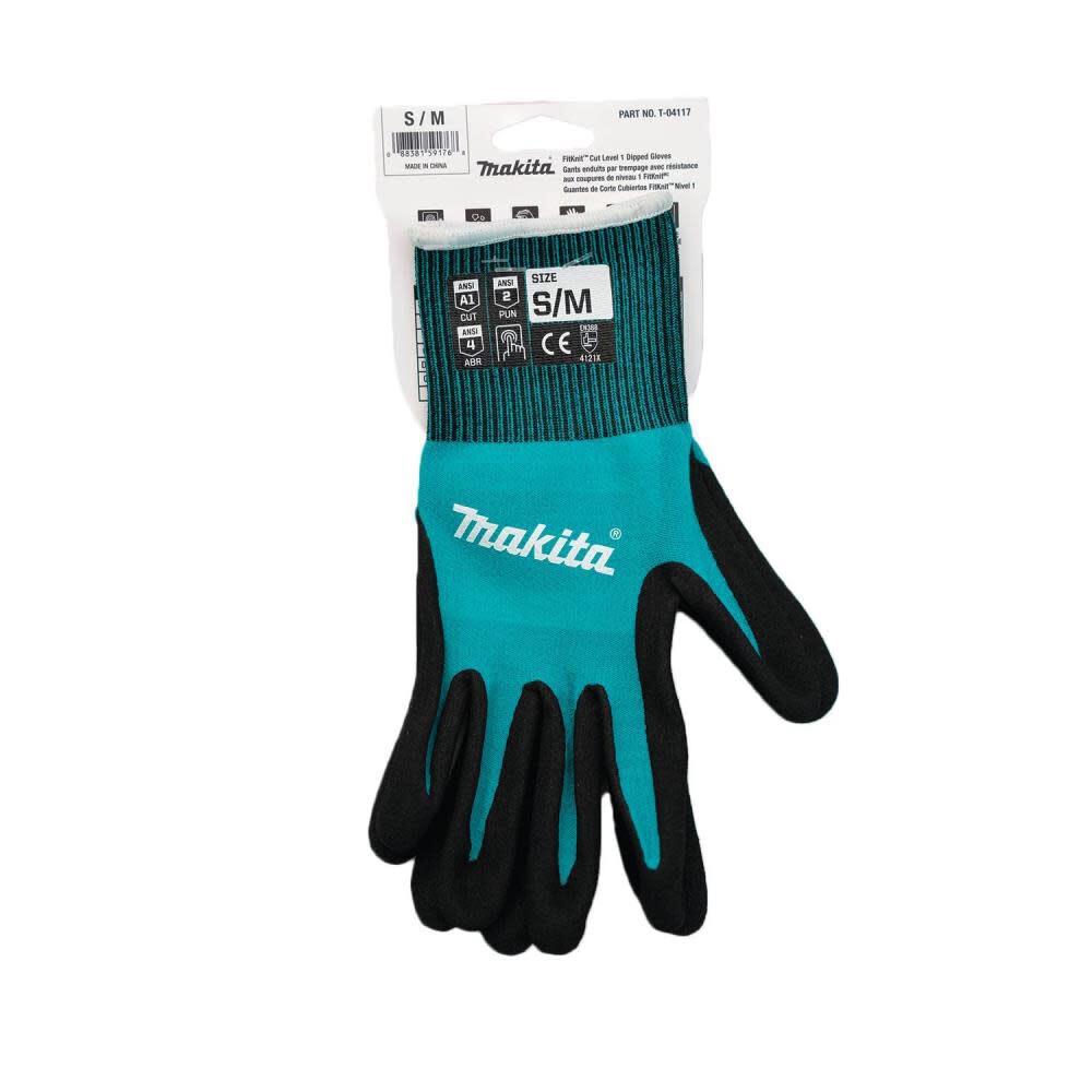 FitKnit Gloves Cut Level 1 Nitrile Coated Dipped Small/Medium T-04117