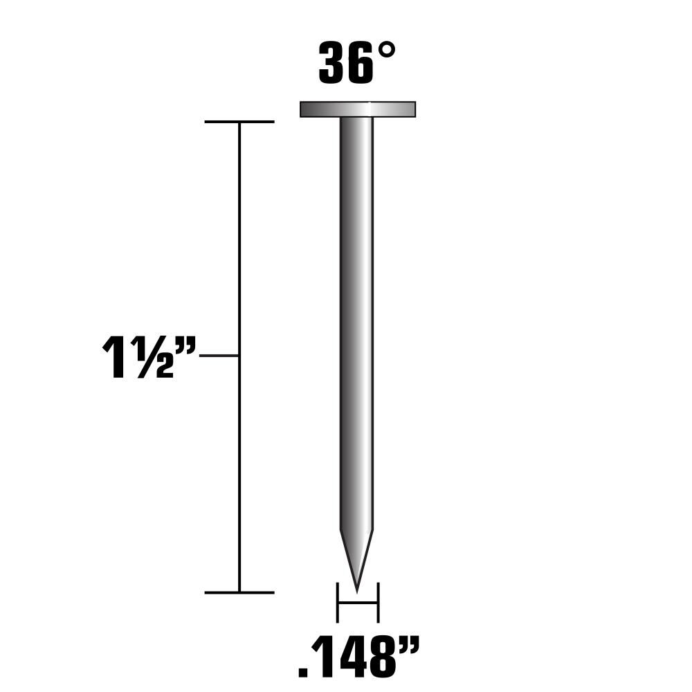 1 1/2in Nail Full Round Head Hot Dipped Galvanized Paper Collated Metal Connector Strap Tite 3000qty 17134HPT