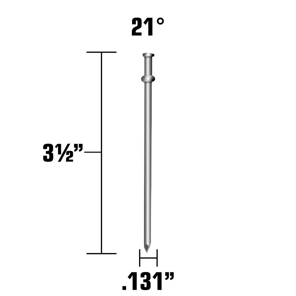 3-1/2 Inch 21 Degree Plastic Strip Collated Duplex Nail | 50312-16D 50312-16D