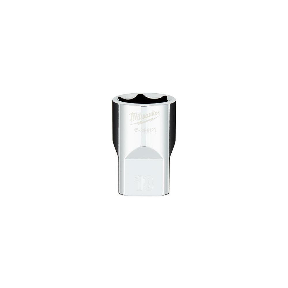 1/2 in. Drive 19MM Metric 6-Point Socket with FOUR FLAT Sides 45-34-9120