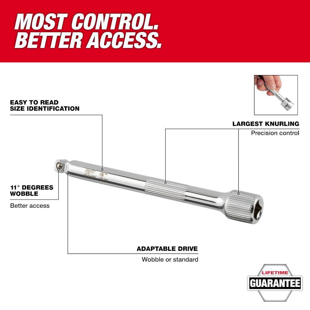 1/4 Drive Wobble Extension Set 4pc 48-22-9350