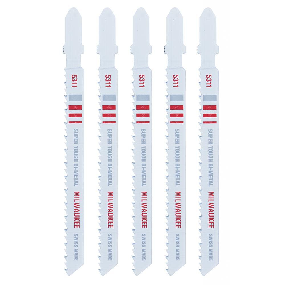 4in 10TPI T-Shank Wood Bi-Metal Jigsaw Blades 5pk 48-42-5311