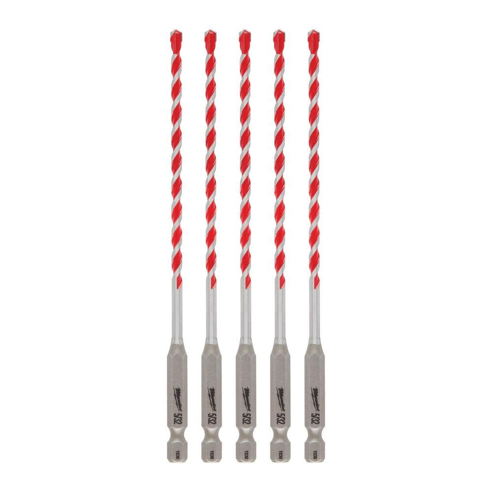 5/32in SHOCKWAVE Drill Bit Carbide Hammer 5pk 48-20-9155