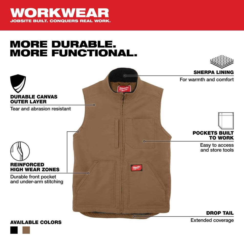 Heavy Duty Sherpa Lined Vest 801B-SM910