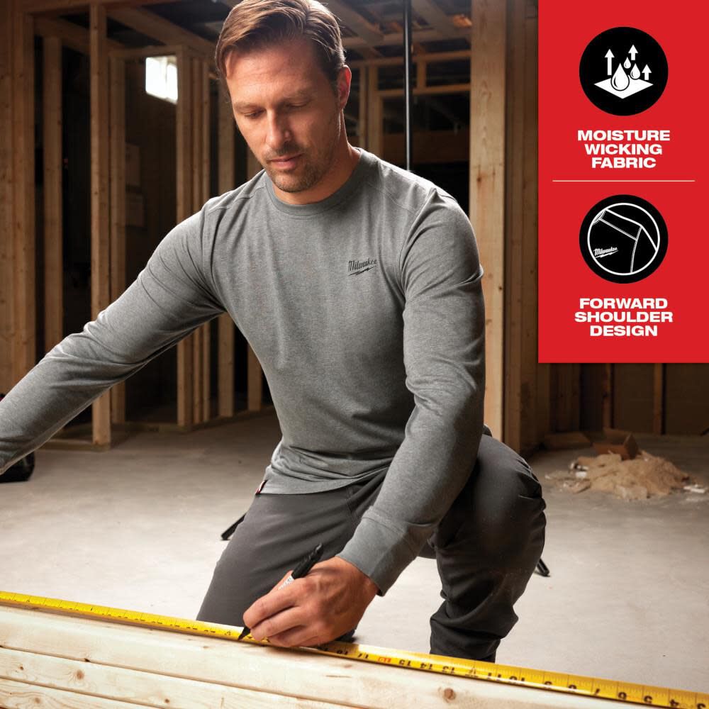 Hybrid Work Tee Long Sleeve Black 3X 604B-3X