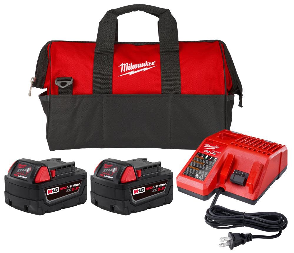 M18 REDLITHIUM XC 5Ah Batteries & Charger Starter Kit 48-59-1852P