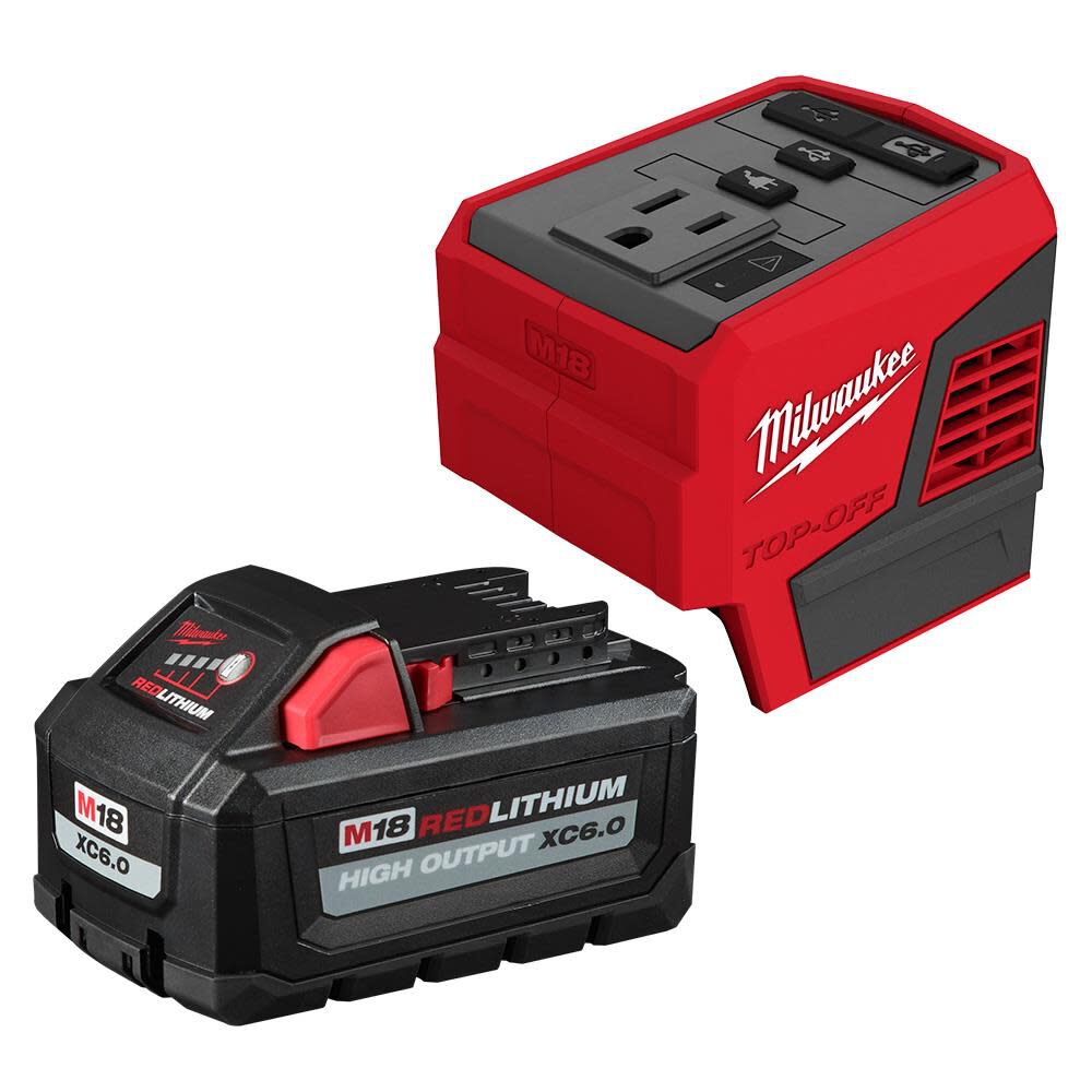 M18 TOP-OFF 175W Power Supply & M18 REDLITHIUM HIGH OUTPUT XC6.0 Battery Pack 2846-21HO