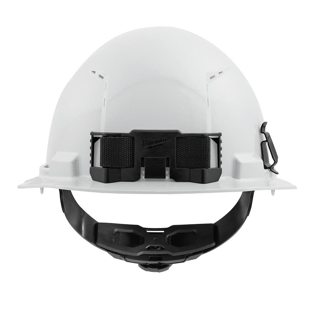 Milwaukee White Front Brim Vented Hard Hat with 4pt Ratcheting Suspension Type 1 Class C 48-73-1200M910