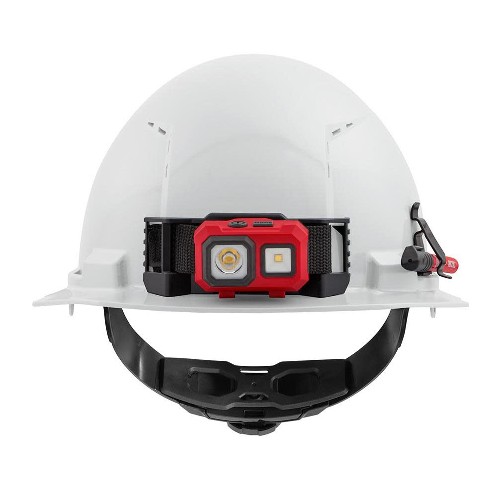 Milwaukee White Front Brim Vented Hard Hat with 4pt Ratcheting Suspension Type 1 Class C 48-73-1200M910