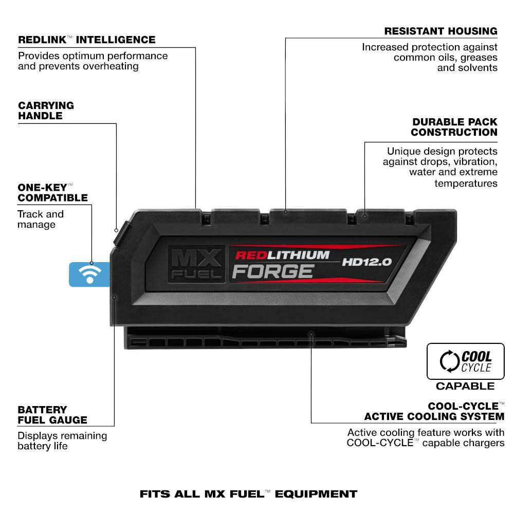 MX FUEL REDLITHIUM FORGE HD12.0 Battery Pack MXFHD812