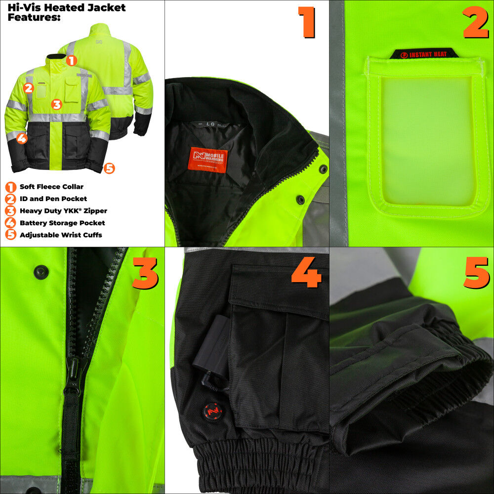 7.4V High-Vis Heated Jacket Mens MWJ19M04-10