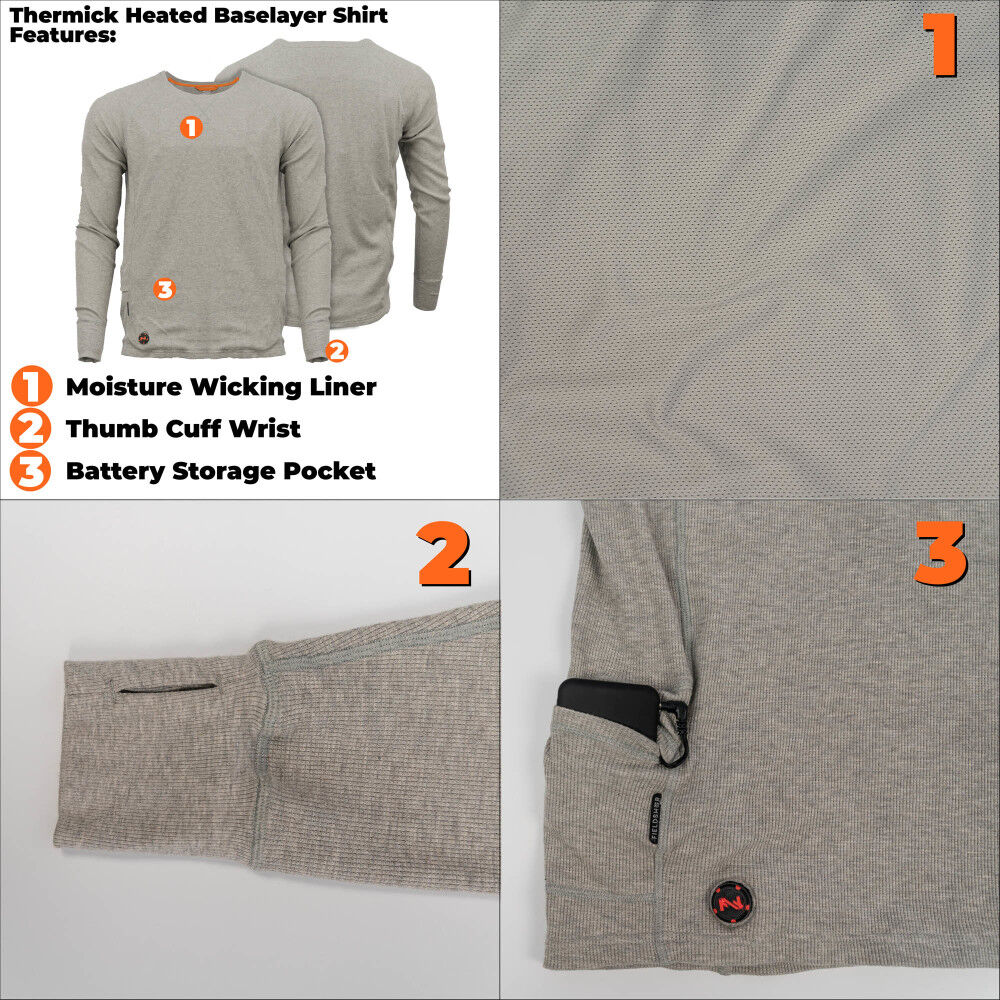 7.4V Thermick Baselayer Shirt Mens Gray MWMT18240