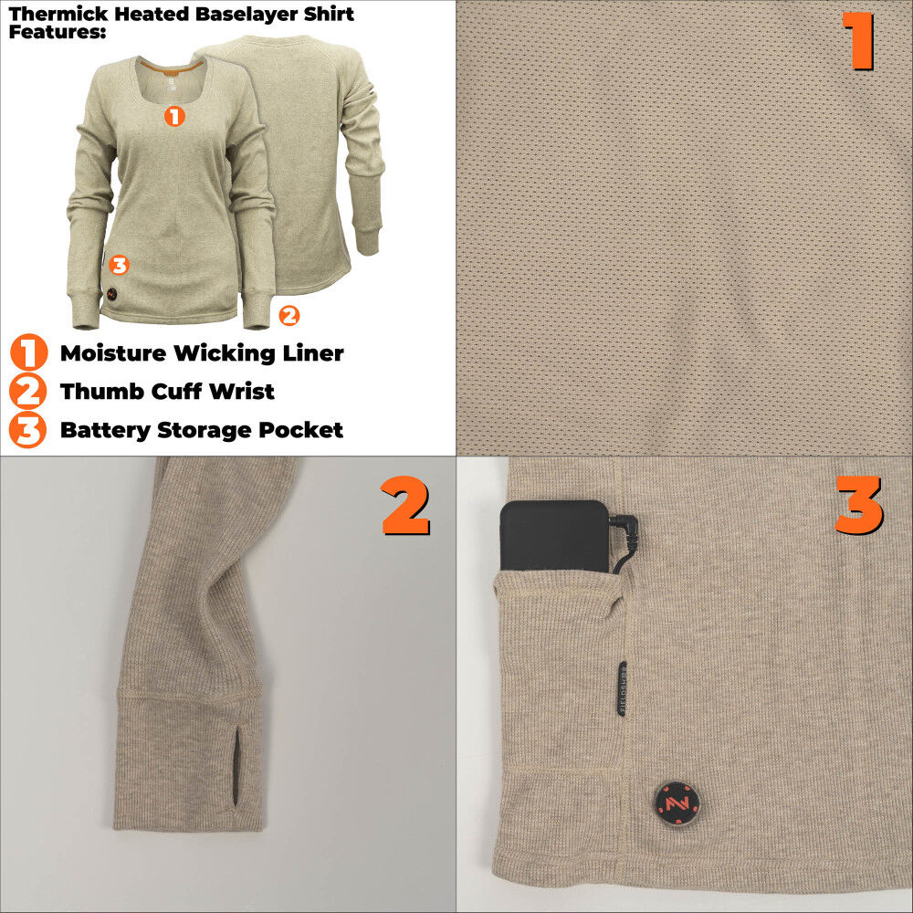 7.4V Thermick Baselayer Shirt Womens Tan MWWT18180