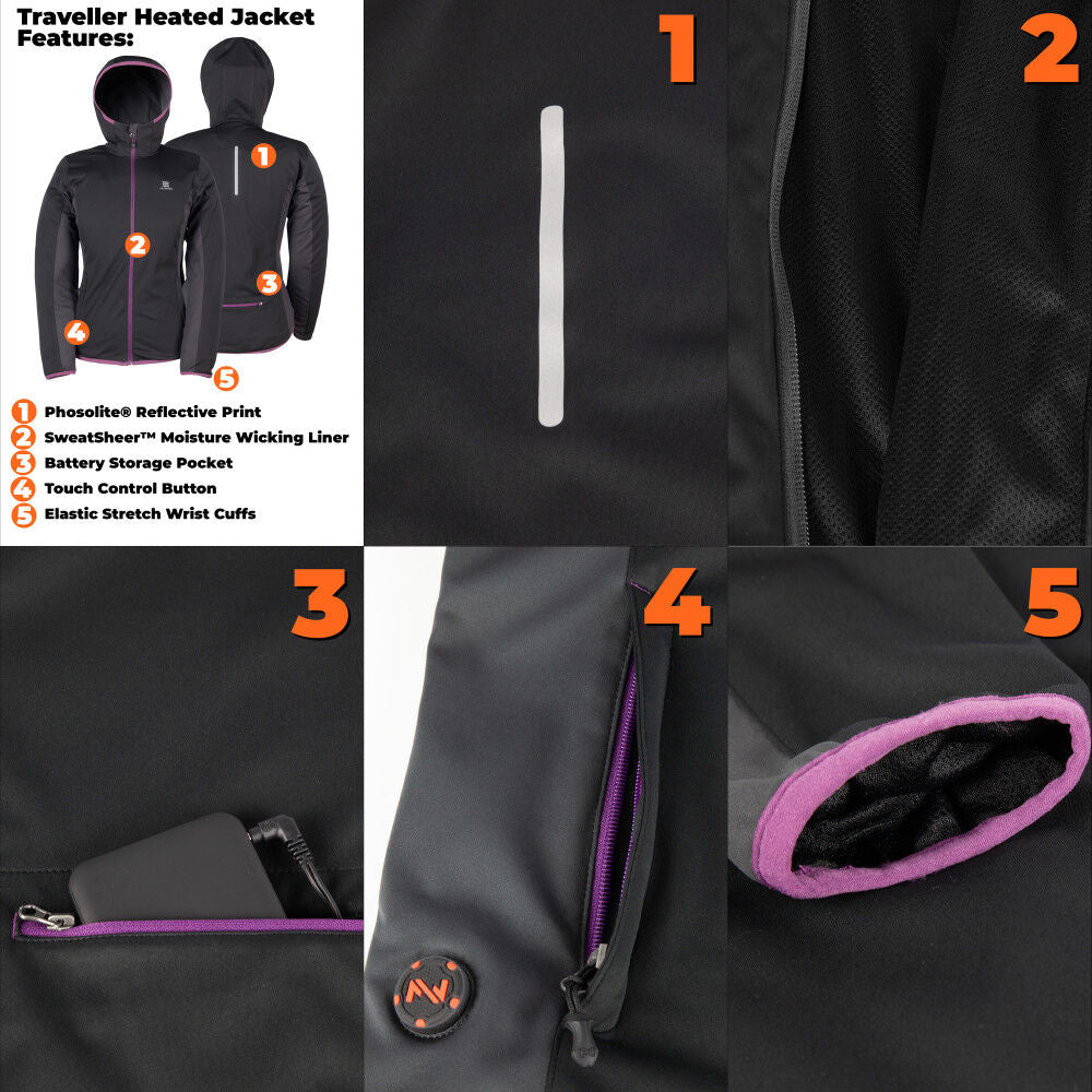 7.4V Traveller Jacket Womens Black MWWJ12010