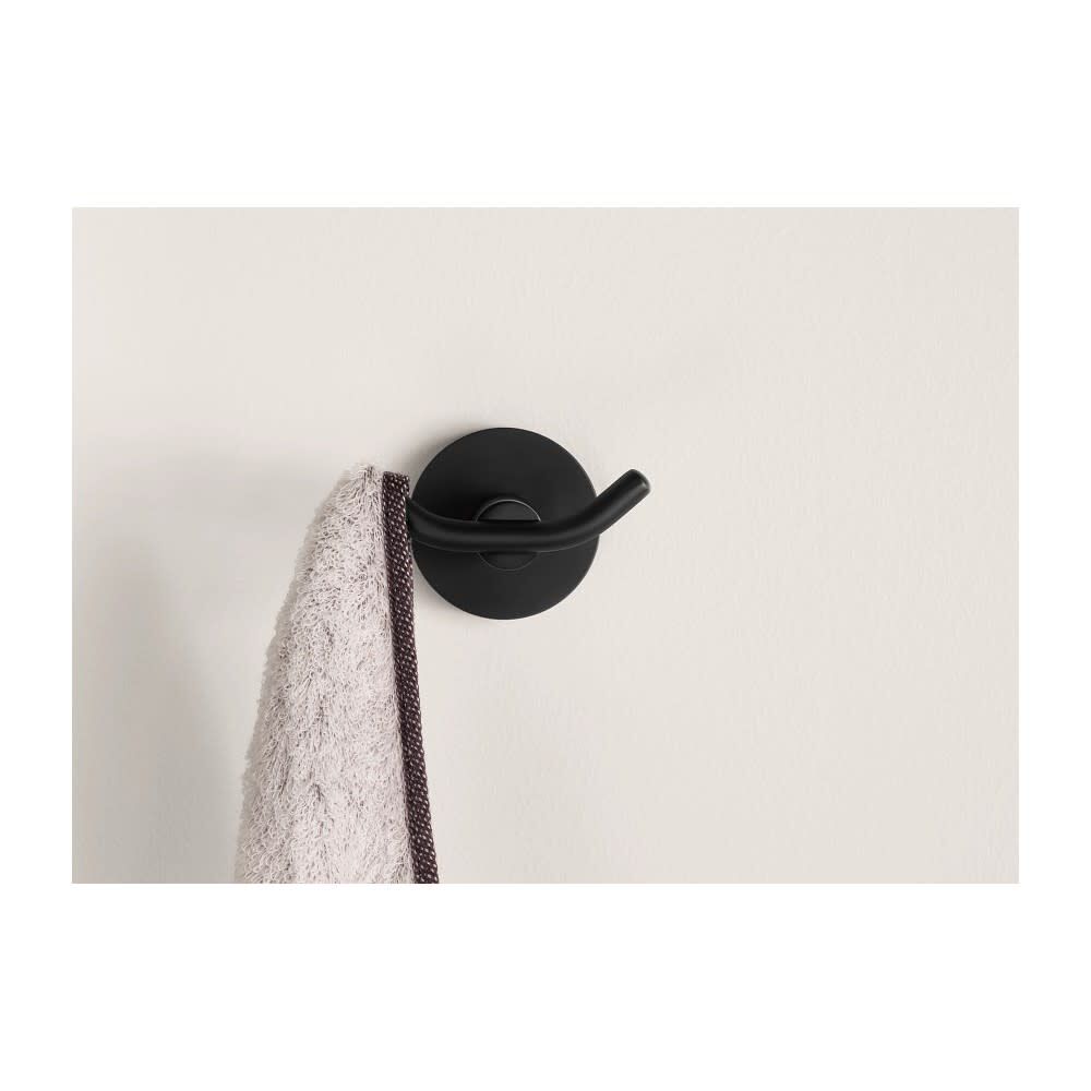 Arlys 3in Double Robe Hook Matte Black Zinc Y5703BL