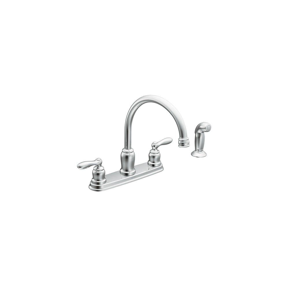 Caldwell Chrome 2 Handle High Arc Kitchen Faucet with Spray CA87888