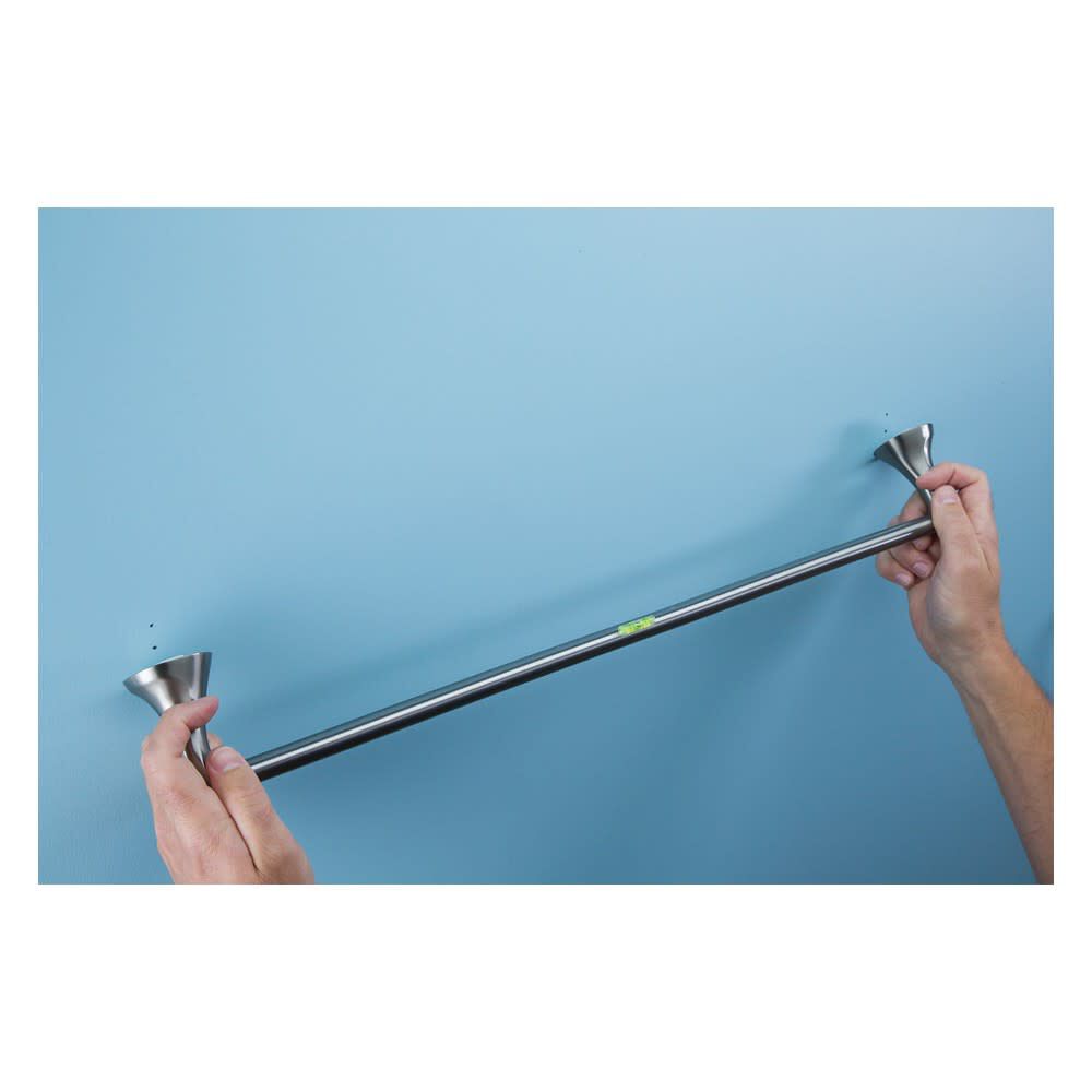 Darcy Brushed Nickel 24in Towel Bar with Press & Mark Stamp MY1524BN