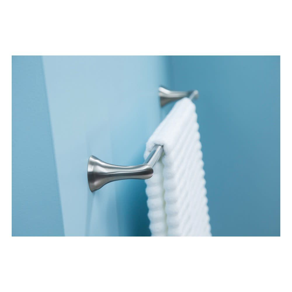Darcy Brushed Nickel 24in Towel Bar with Press & Mark Stamp MY1524BN