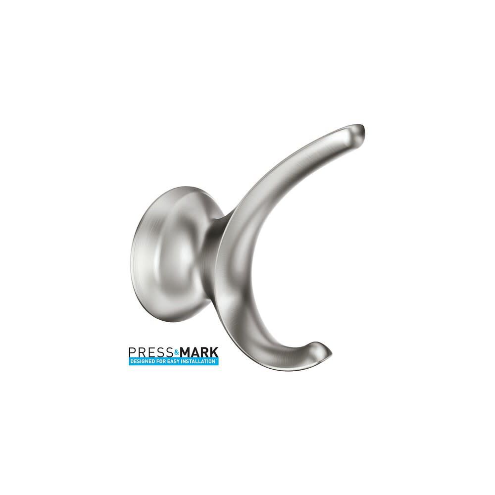 Darcy Brushed Nickel Robe Hook with Press & Mark Stamp 1Pack MY1503BN
