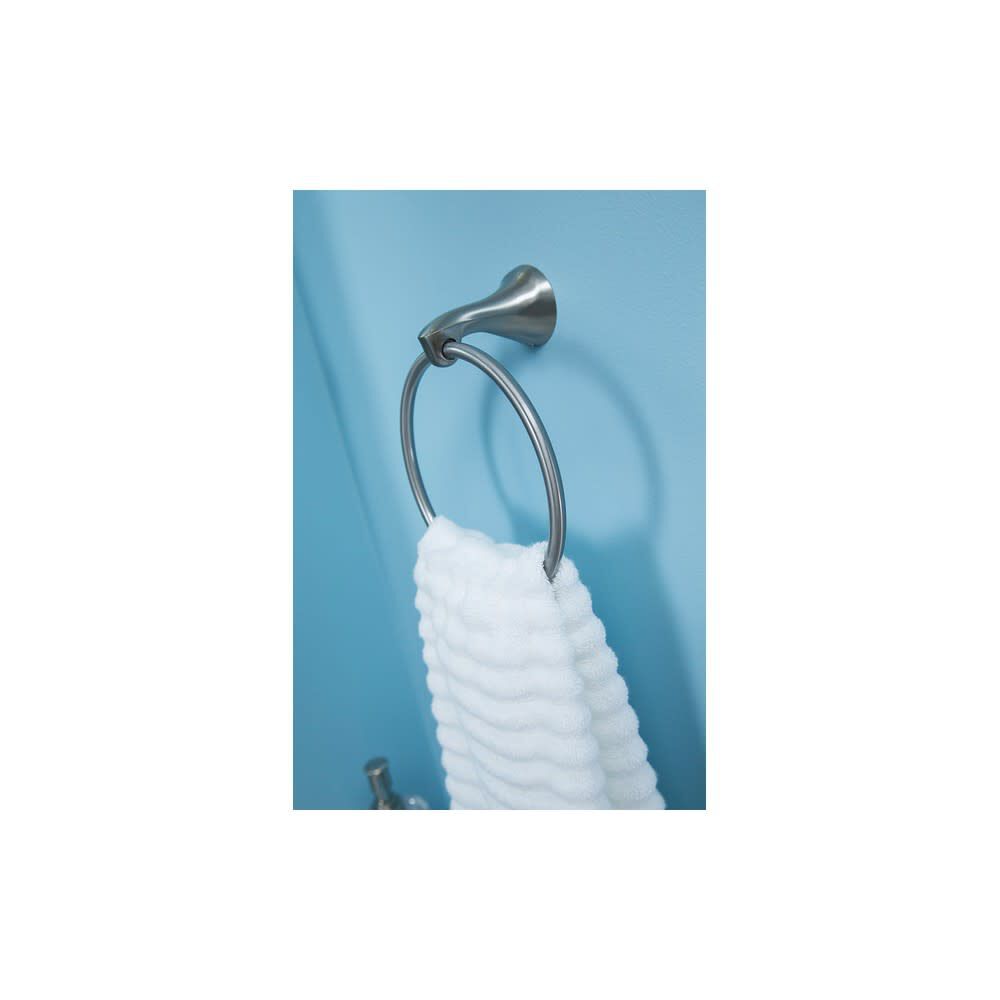 Darcy Brushed Nickel Towel Ring with Press & Mark Stamp 1pk MY1586BN