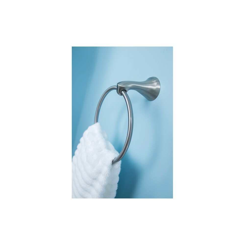 Darcy Brushed Nickel Towel Ring with Press & Mark Stamp 1pk MY1586BN