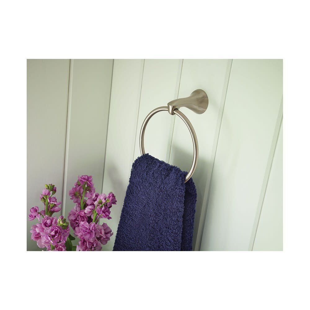 Darcy Brushed Nickel Towel Ring with Press & Mark Stamp 1pk MY1586BN