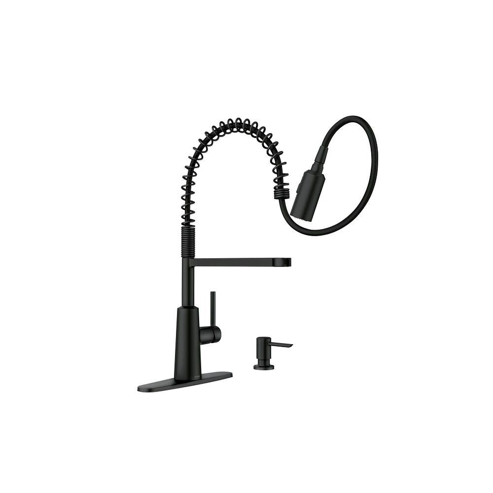 Nori Kitchen Faucet Matte Black Pre Rinse Spring Pulldown 87897BL