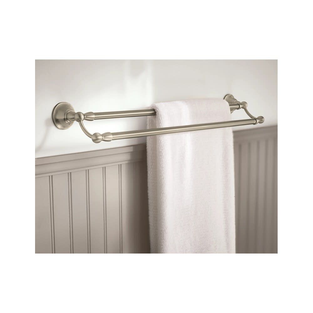 Sage Double Towel Bar Brushed Nickel Brass 24in DN6822BN