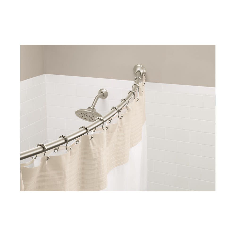 Shower Rod Brushed Nickel 72in Adjustable Curved DN2160BN