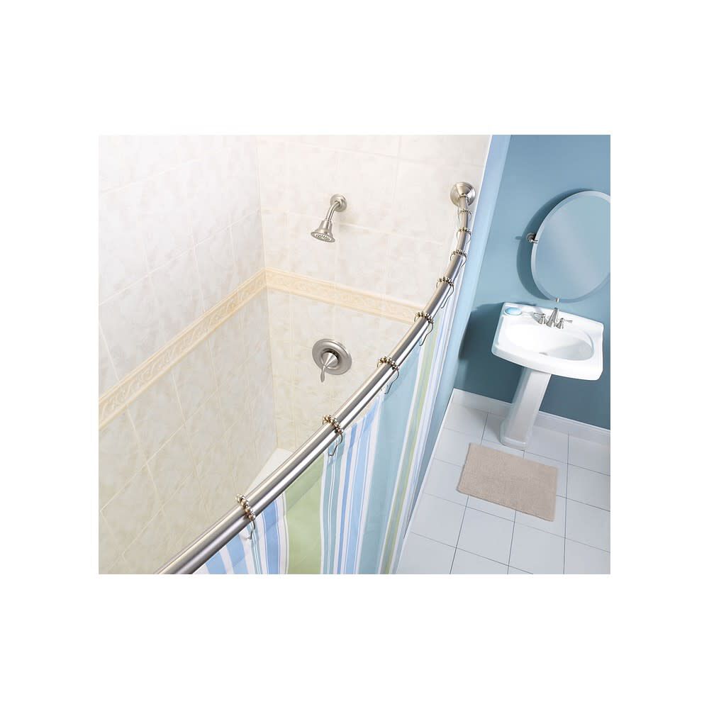 Shower Rod Brushed Nickel 72in Adjustable Curved DN2160BN