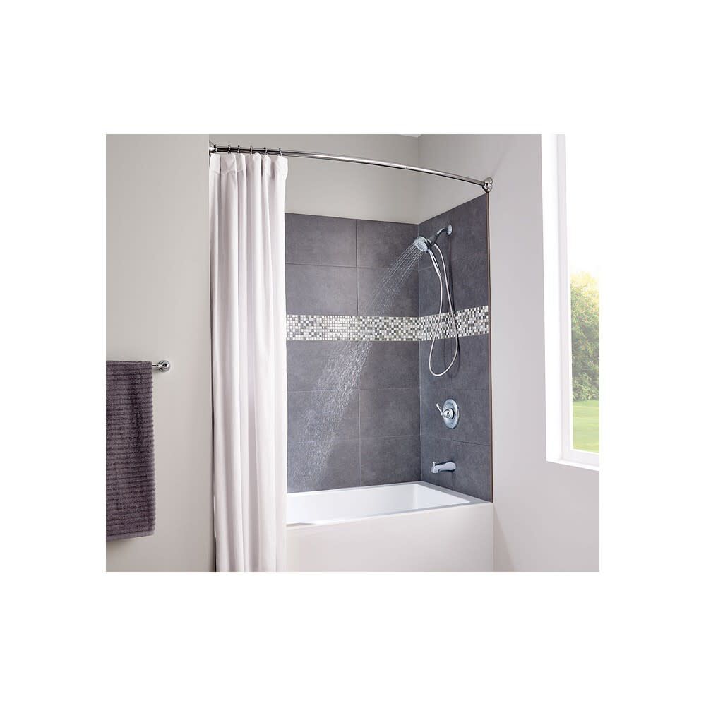 Shower Rod Chrome 72in Adjustable Curved DN2160CH