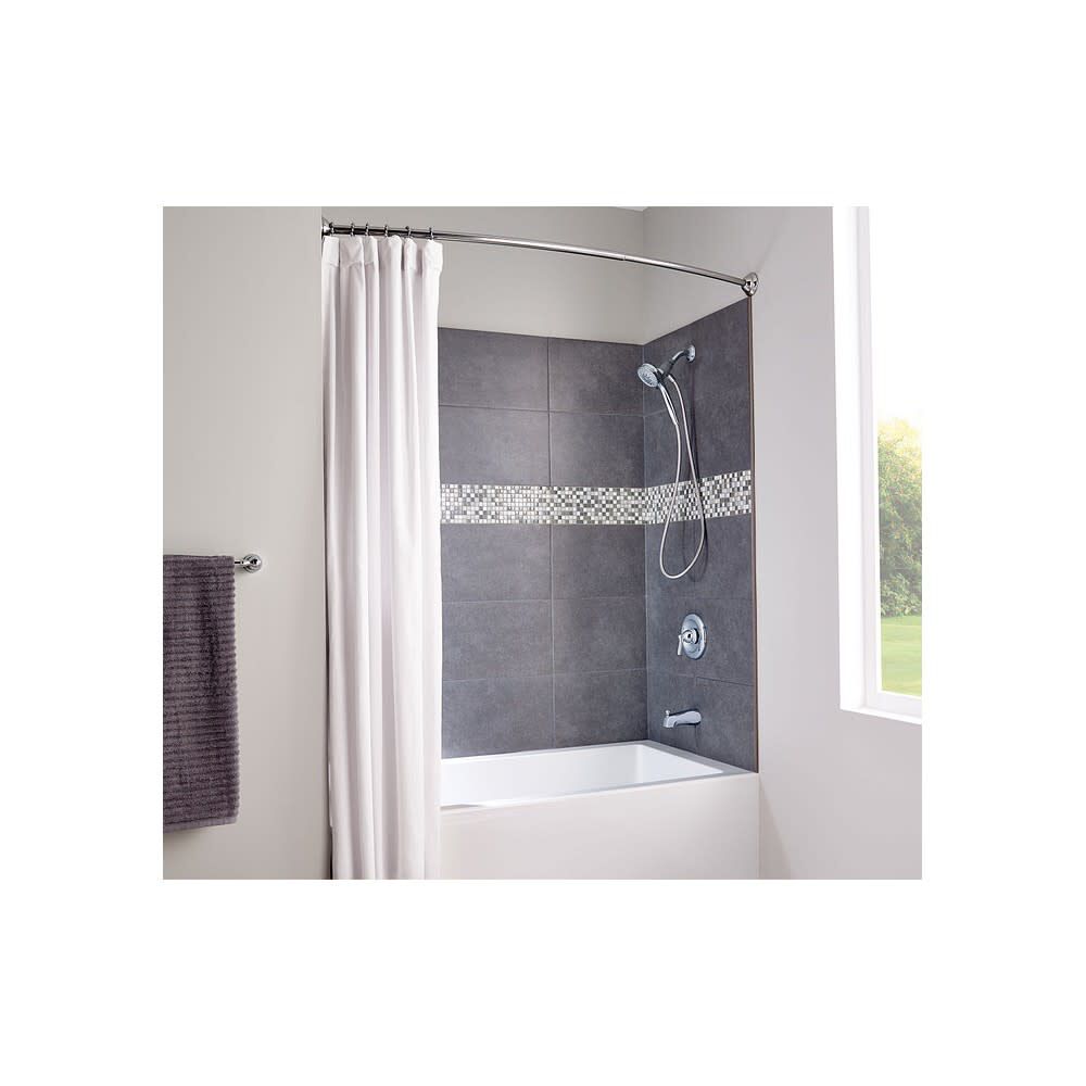Shower Rod Chrome 72in Adjustable Curved DN2160CH