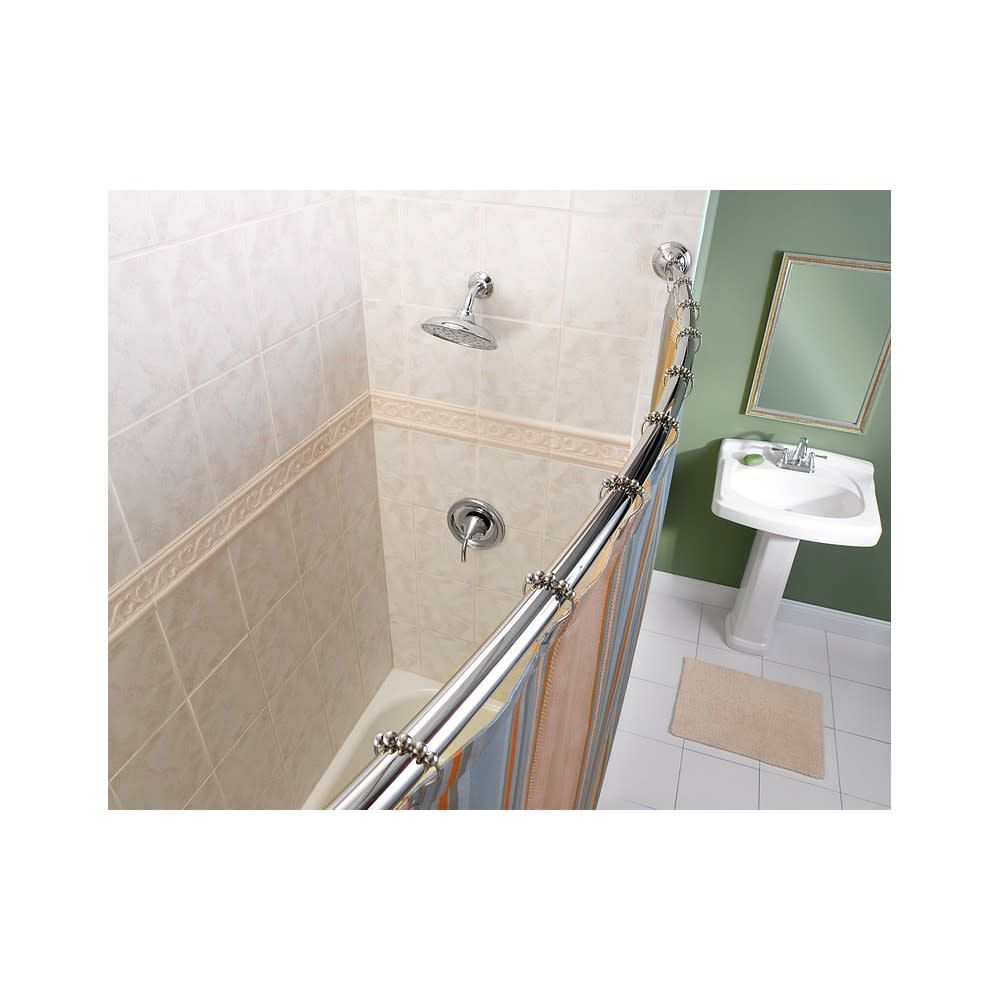 Shower Rod Chrome 72in Adjustable Curved DN2160CH