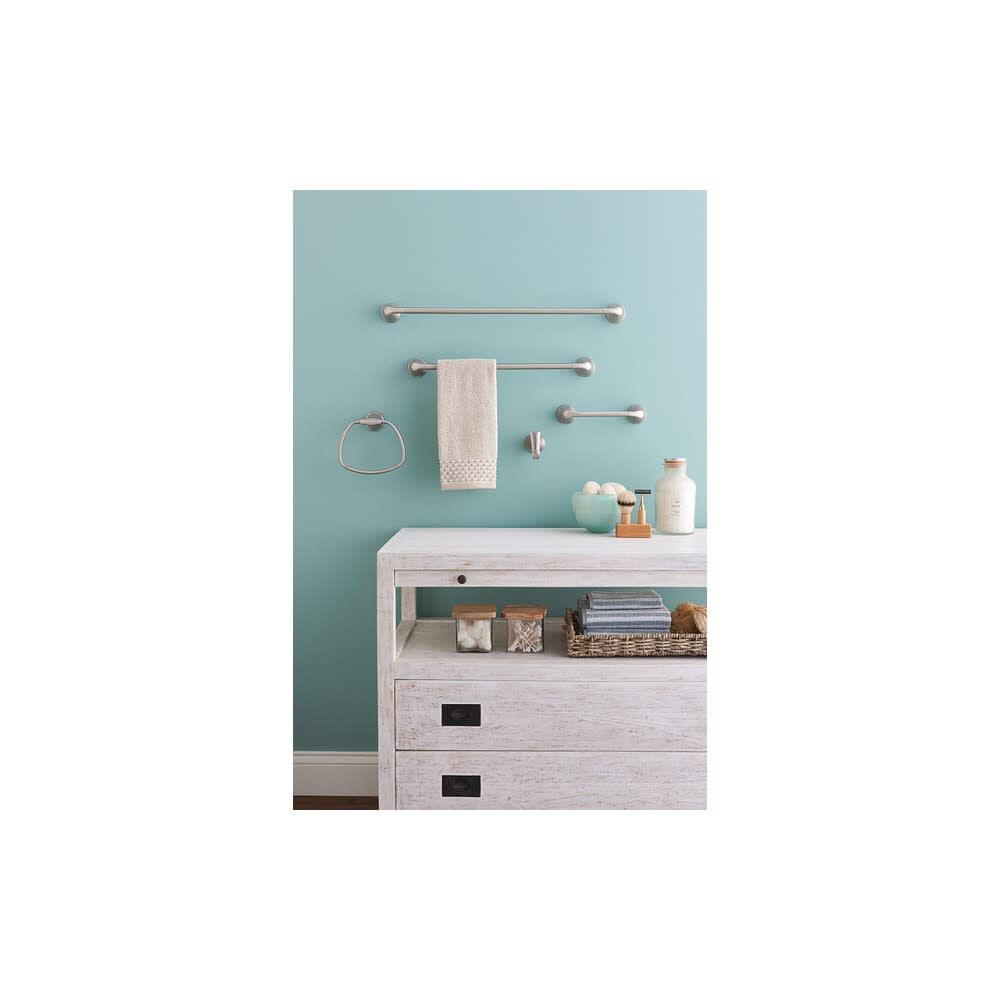 Tiffin Brushed Nickel 24in Towel Bar with Press & Mark Stamp MY4824BN