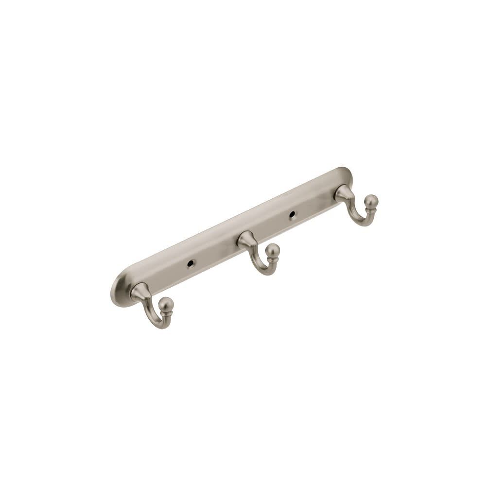 Yorkshire 10in Bar Triple Robe Hook Brushed Nickel Zinc 7603BN