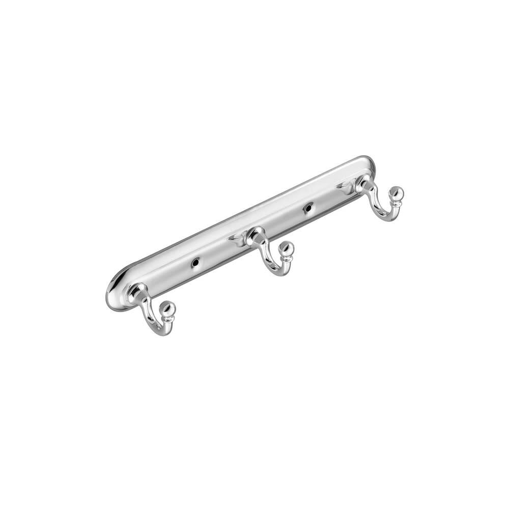 Yorkshire 10in Bar Triple Robe Hook Chrome Zinc 7603CH