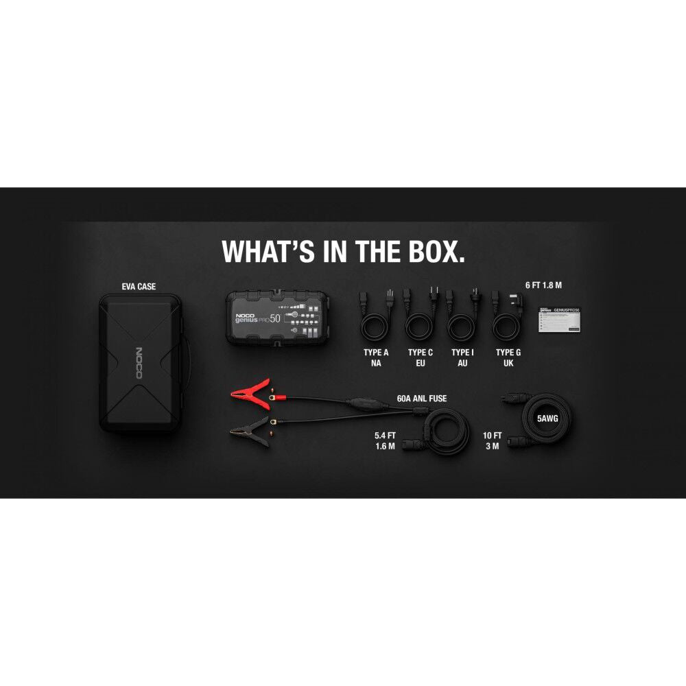 Smart Battery Charger 6V/12V/24V 50A Multi Voltage GENIUSPRO50