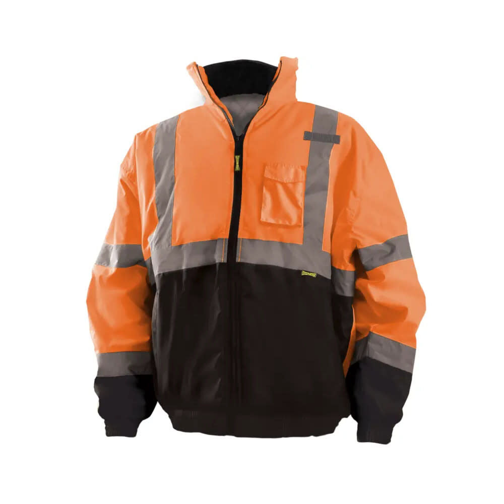 Hi-Vis Orange Class 3 Value Black Bottom Bomber Jacket Large LUX-250-JB-BOL