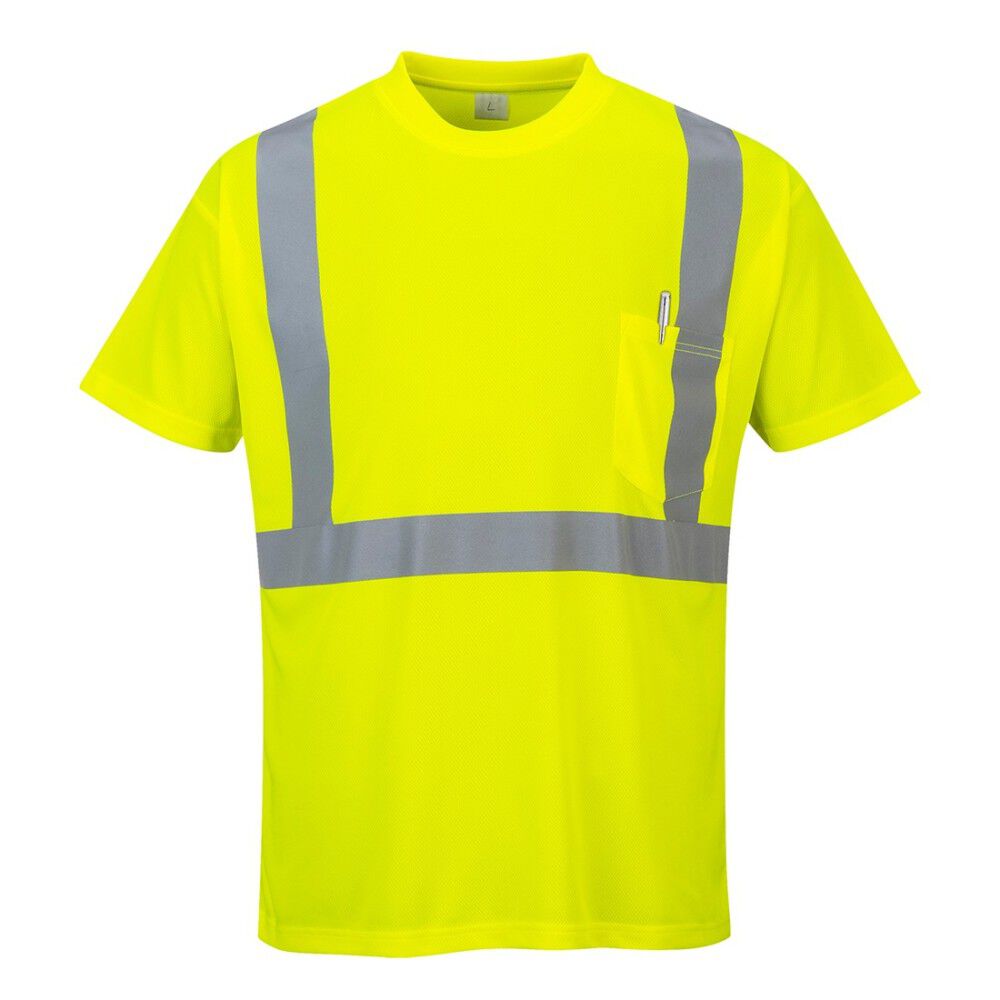 Hi-Vis Pocket T-Shirt Yellow - XXXL S190YERXXXL