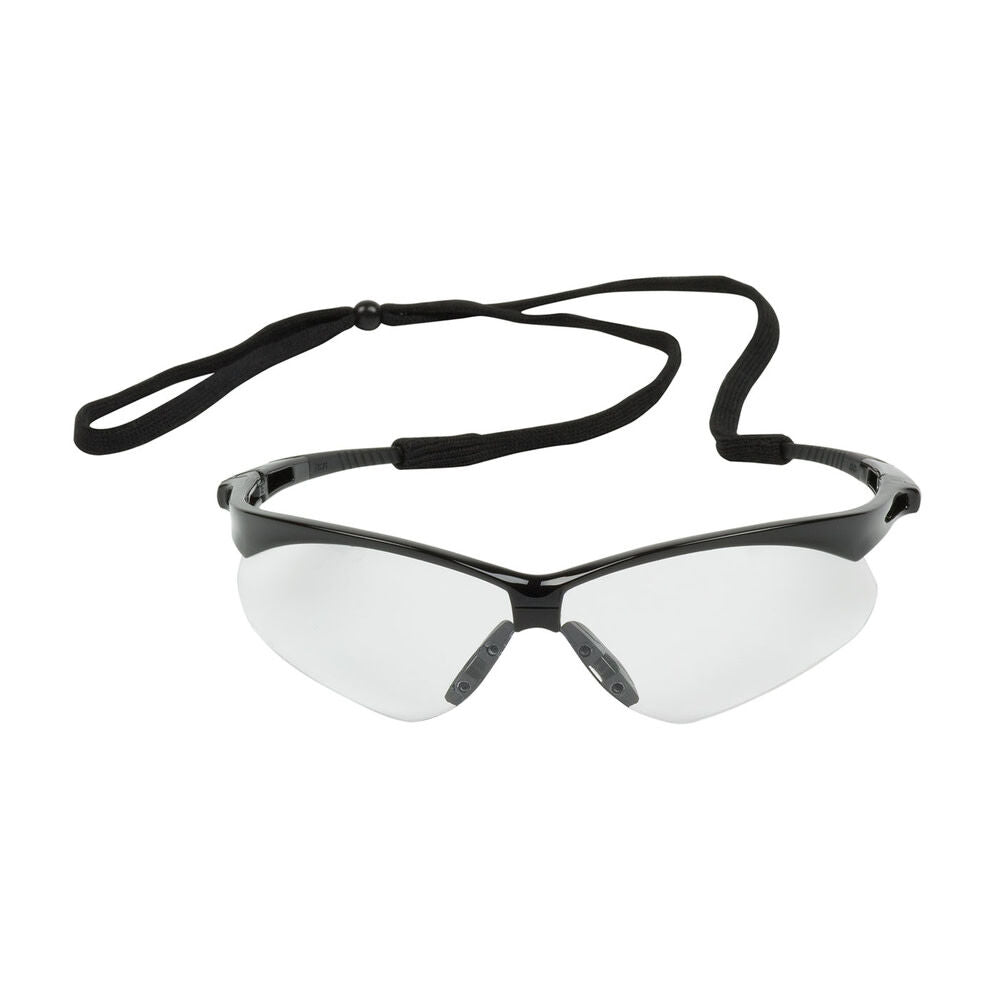 Anser Semi-Rimless Safety Glasses with Black Frame Clear Lens and FogLess 3Sixty Coating Including Neck Cord 250-AN-10520
